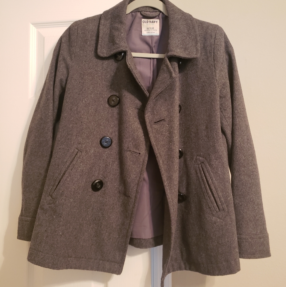 Old Navy Gray Petite Pea Coat